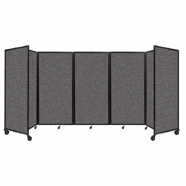 Room Divider 360 Folding Portable Partition 14' x 6' Charcoal Gray Fabric